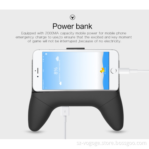 Mini power bank 2000mah with fan,gamepad portable power bank for mobile phone, power bank with cell phone holder